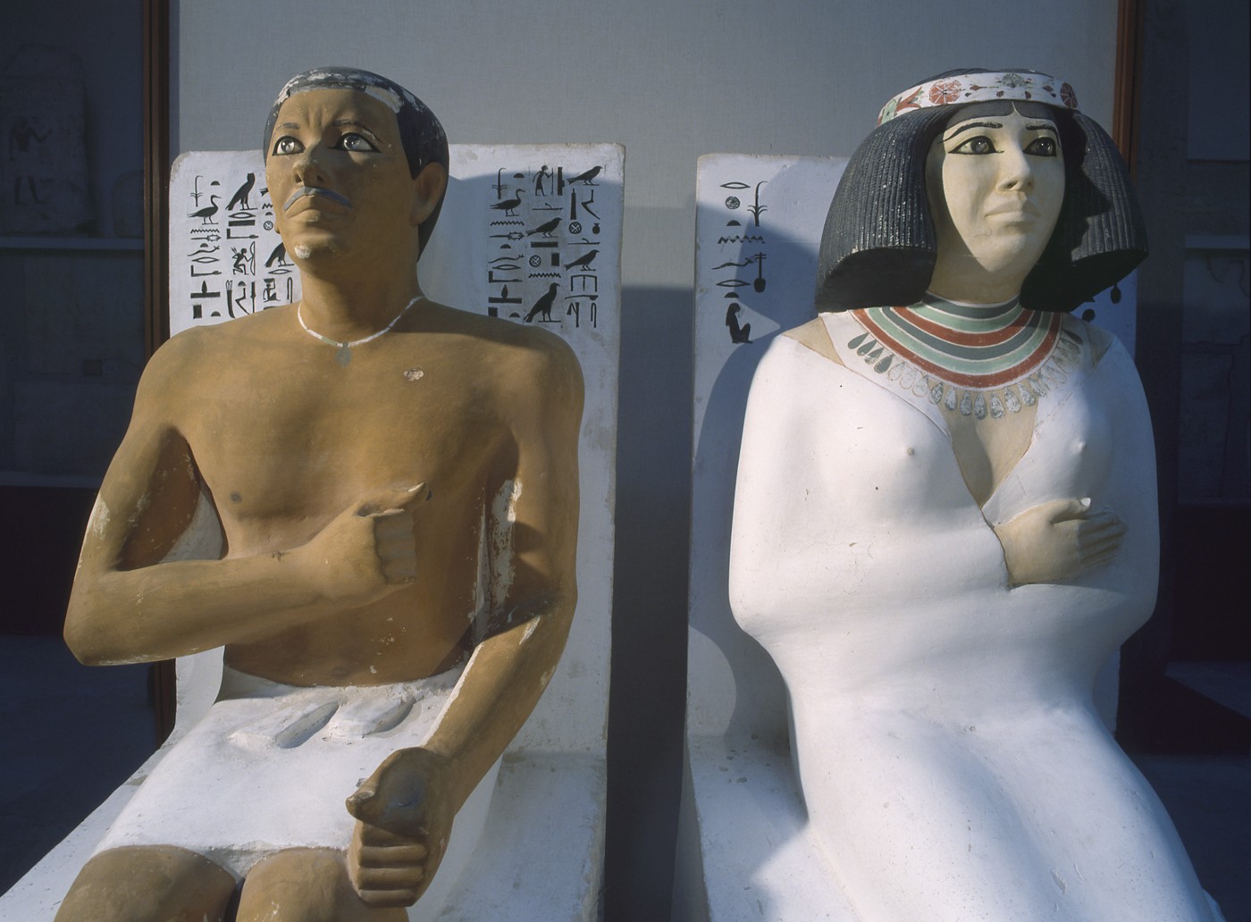 Figure 6-3: Ka statues, like those of Prince Rahotep and his wife, had to be realistic to perform their magic.